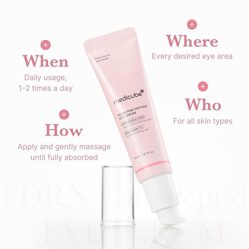 Suero Para Ojos Medicube Con PDRN De Salmón, Péptidos Rosados, Retinol Y Niacinamida 15ml