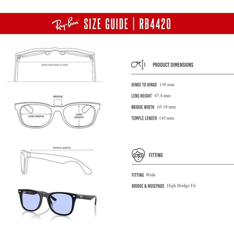 Ray-Ban RB4420 Lentes de sol cuadrados unisex con protección UV y kit de cuidado incluido