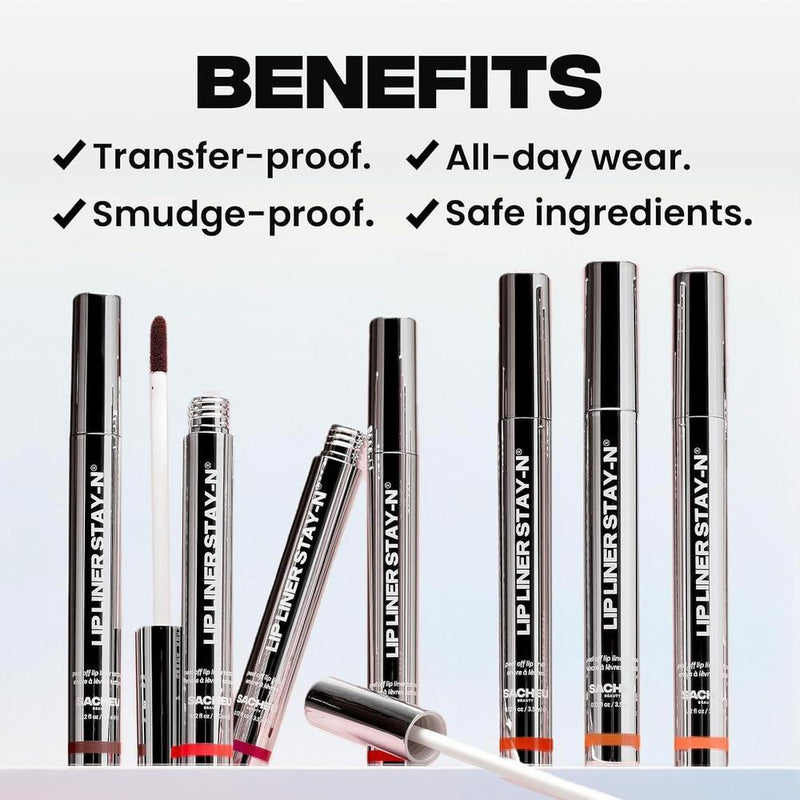 Delineador de labios Sacheu Stay-N de larga duración con ácido hialurónico y vitamina E, adecuado para todo tipo de piel