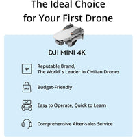 DJI Mini 4K dron con cámara UHD, estabilización de cardán, transmisión larga distancia y resistencia al viento para adultos