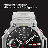 Amazfit T-Rex 3 - Reloj Inteligente Resistente Negro Con Pantalla Amoled 1.5 Pulgadas, Gps De Doble Banda Y 27 Días De Batería