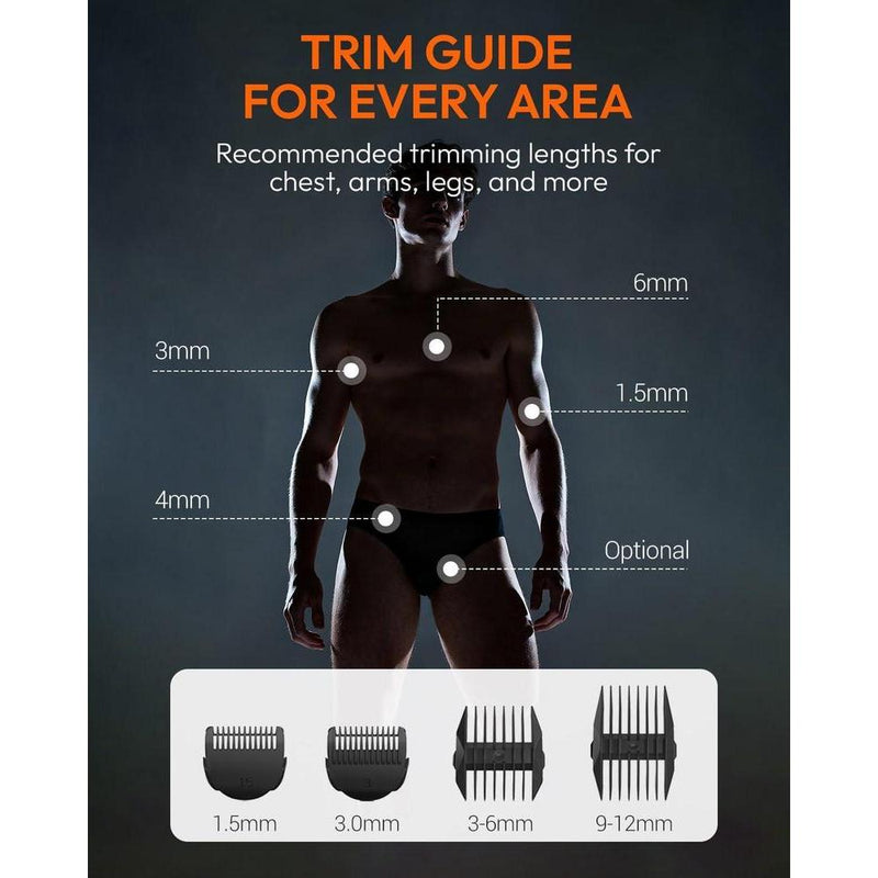 MANSPOT Manscape - Recortadora de pelo de ingle y vello púbico para hombres, afeitadora eléctrica con c