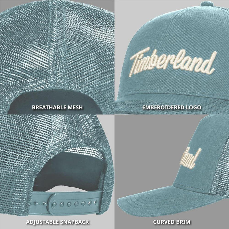 Gorra Timberland para hombre, sarga de algodón ajustable y malla transpirable, ideal para el uso diario y aventuras al aire libre