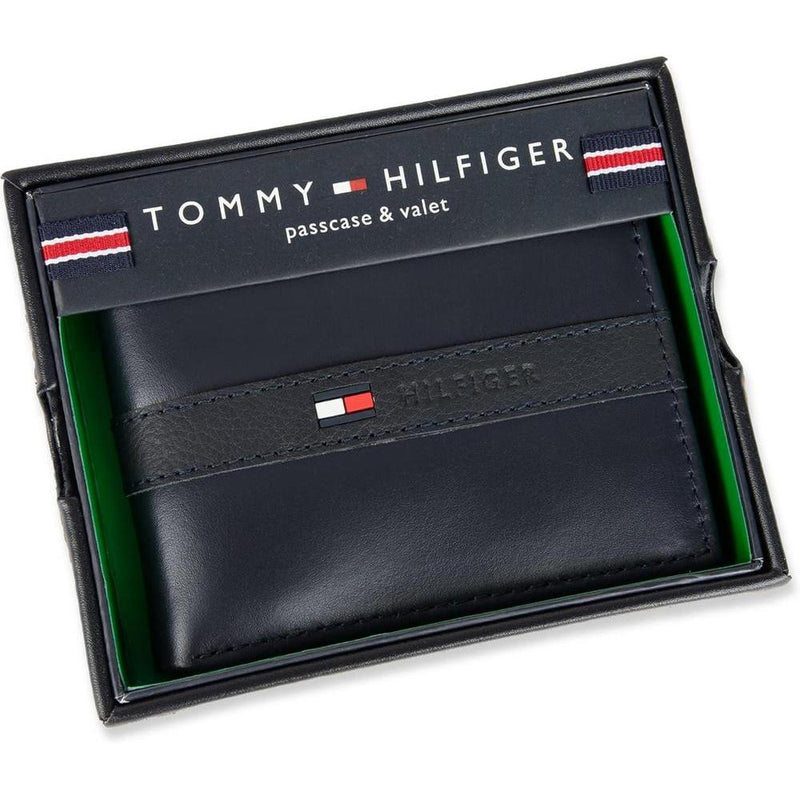 Billetera Tommy Hilfiger para hombre diseño clásico de cuero auténtico