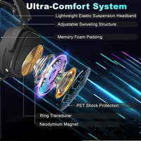 Auriculares SENZER X100 inalámbricos para juegos con micrófono, Bluetooth, sonido estéreo y comodidad superior