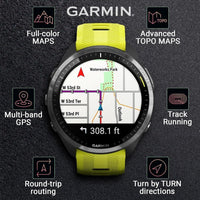 Garmin Forerunner 965 Smartwatch Premium, 1,4 Pulgadas, AMOLED, 32GB, GPS, Gris Carbón Y Amarillo