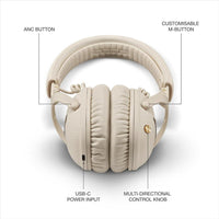 Auriculares Bluetooth Marshall Monitor III A.N.C. con Cancelación Activa de Ruido, Ligero y Plegable, Color Cream