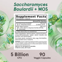 Suplemento de Saccharomyces Boulardii + MOS, probióticos para la salud digestiva y tracto intestinal, 90 cápsulas