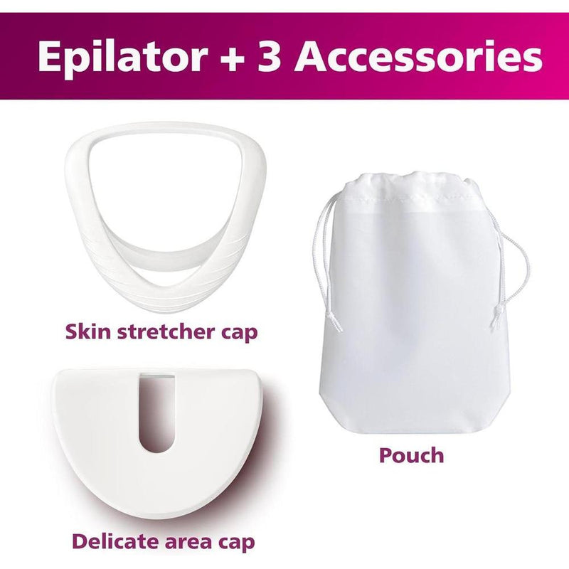 Philips Depiladora Serie 8000 para Mujer, eficiente con discos cerámicos y accesorios. Uso húmedo o seco