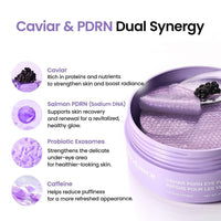 BIODANCE Parches oculares Caviar PDRN para círculos oscuros, ojos hinchados, nutrición profunda, regalo ideal