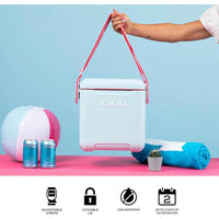 Enfriador Igloo estilo picnic con correa ajustable y aislamiento MaxCold, ideal para bebidas deportivas y botellas