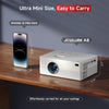 Proyector portátil con WiFi, Bluetooth, compatible con 4K, enfoque eléctrico, cine en casa y exterior, ideal para todas las habitaciones