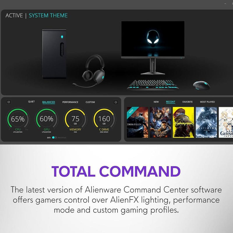 Alienware Aurora Gaming Desktop con Intel Core Ultra 7, NVIDIA GeForce RTX 5060Ti, 16GB RAM, 1TB SSD, PSU Platino
