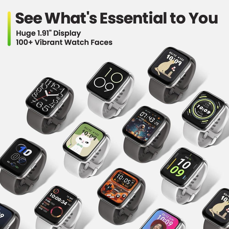 Amazfit Bip 5 Core - Reloj inteligente con duración de batería de 11 días, 120+ modos deportivos, monitor de salud, Negro