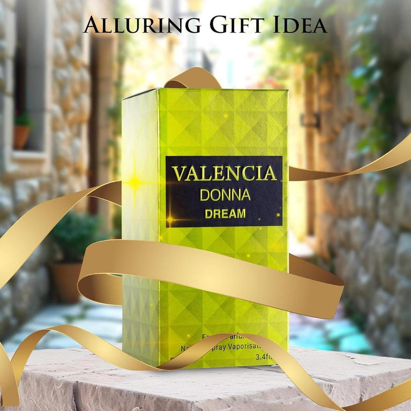 Valencia Donna Dream Eau De Parfum para mujer, fragancia floral cítrica con notas de lichi, bergamota, rosa turca y almizcle