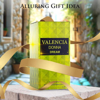 Valencia Donna Dream Eau De Parfum para mujer, fragancia floral cítrica con notas de lichi, bergamota, rosa turca y almizcle