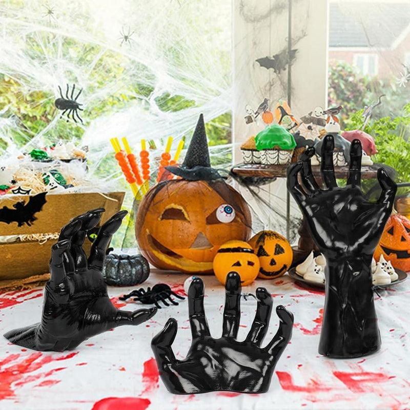 Decoraciones de Halloween, manos espeluznantes para decoraciones de pared góticas con velas, paquete de 3 piezas