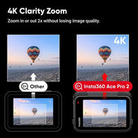 Insta360 Ace Pro 2 - Cámara de acción 8K, co-diseñada con Leica, sensor 1/1.3", chip Dual AI, baja luminosidad, excelente audio