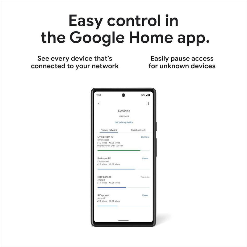Google Nest WiFi Pro Wi-Fi 6E con velocidad rápida y cobertura total del hogar, router de malla color citronela