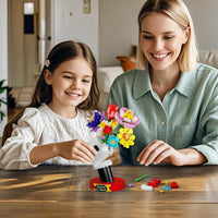 Ramo de flores con soporte, juego de construcción de flores artificiales, regalo para San Valentín