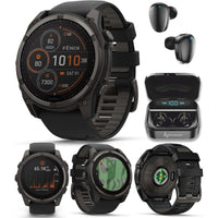 Garmin Fenix 8 Smartwatch Multideporte Con Carga Solar, Zafiro, Titanio Y GPS, Incluye Auriculares Wearable4U 51 Mm 32 Gb