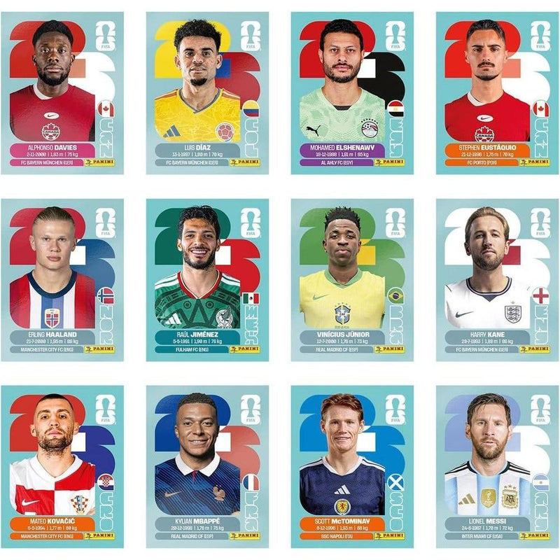 Colección de Estampas Oficial Panini del Mundial FIFA 2026 con Estuche Metálico, Incluye 8 Paquetes de Estampas de Fútbol