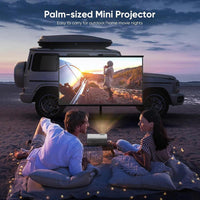 Proyector WiFi y Bluetooth actualizado para exterior, mini proyector de cine en casa compatible con smartphone por WiFi/USB