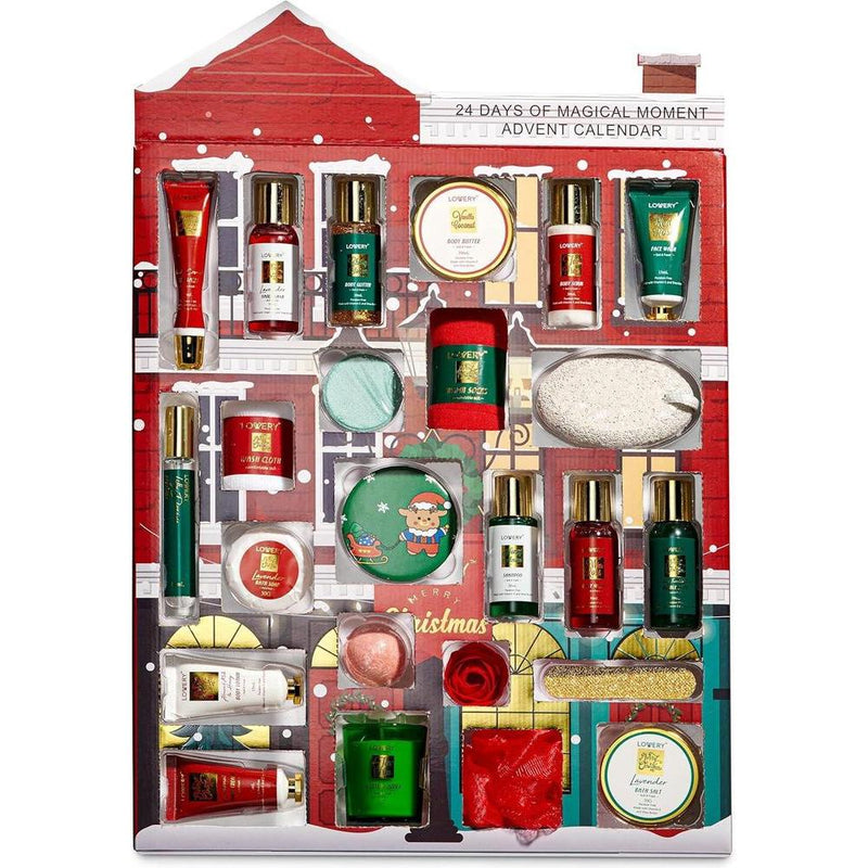 Calendario de Adviento 2024 para adultos, set de belleza y spa de Navidad, incluye 24 productos de cuidado personal, edición limitada