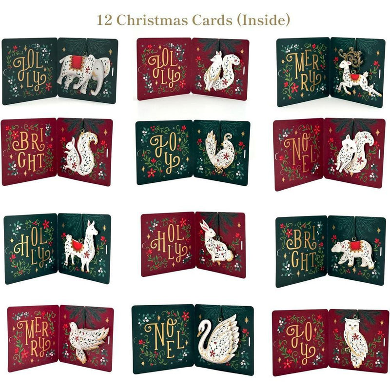 Calendario de Adviento 2025 Freshcut Paper con adornos de Navidad 3D del bosque encantado, ideal para decoración y regalos