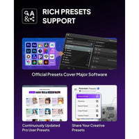 TOUR BOX Elite Plus controlador Bluetooth para dibujo y edición de video con integración para DaVinci Procreate