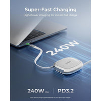 TALIX batería carga rápida 125W, 12800 mAh para laptops, cable retráctil USB-C, cargador PD para MacBook y más