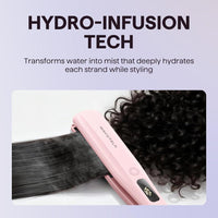 Plancha de pelo a vapor Wavytalk con nano titanio y peine desmontable. Reduce daño, nutre y alisa con vapor