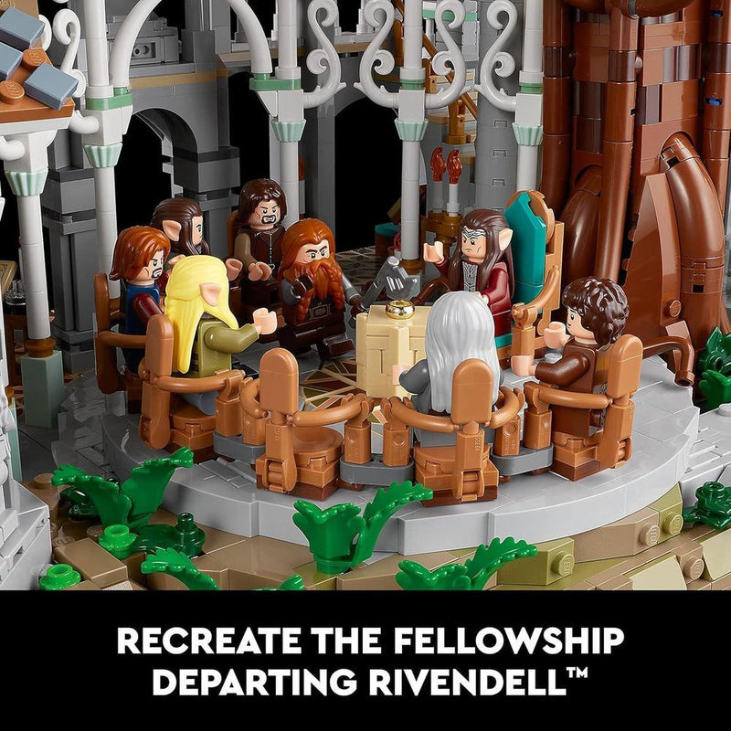 LEGO Icons Rivendell de El Señor de los Anillos: construye y exhibe con minifiguras legendarias, gran regalo para cinéfilos