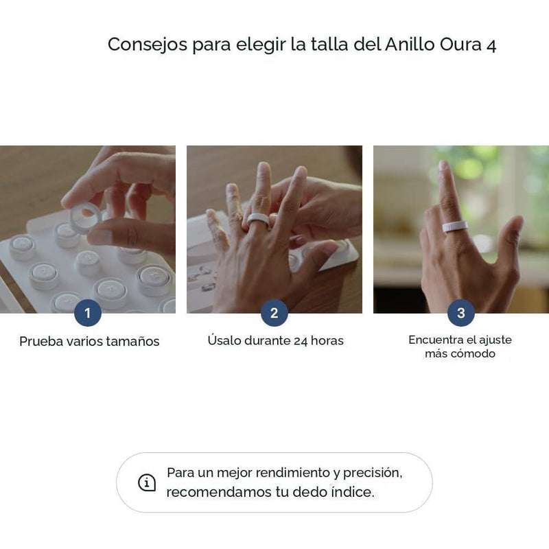 Anillo inteligente Oura 4 en plata, tamaño ajustable, rastreo de salud y actividad, batería duradera