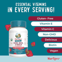 Gomitas de biotina con Vitamina C y E para cabello, piel y uñas, orgánicas y veganas, sabor fresa para adultos