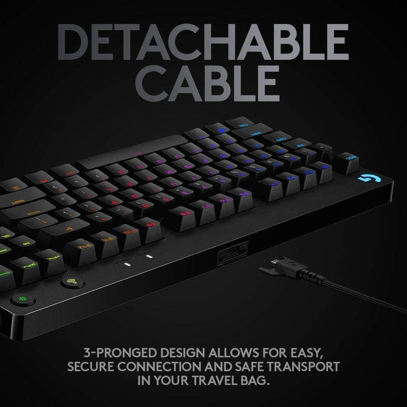 Logitech G Pro: Teclado para gamers, diseño ultra portátil, micro USB, 16.8M colores LIGHTSYNC, retroiluminación RGB