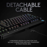Logitech G Pro: Teclado para gamers, diseño ultra portátil, micro USB, 16.8M colores LIGHTSYNC, retroiluminación RGB