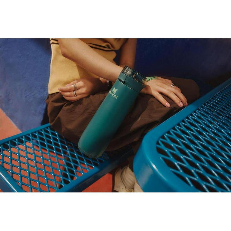 STANLEY Flowstate - Botella de agua a prueba de fugas con correa, tapa de bloqueo, acero inoxidable sin BPA