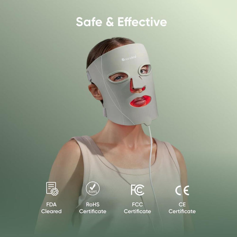 Nanoleaf máscara facial LED terapia luz roja y azul, aprobada por la FDA con 7 modos tratamiento y dispositivo NIR