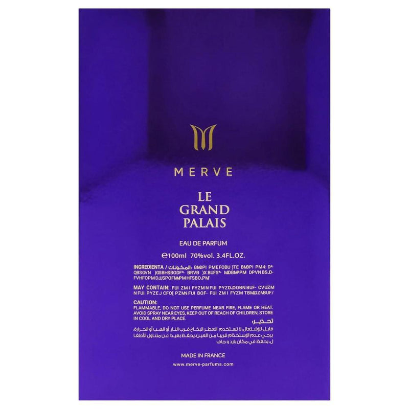 Merve Le Grand Palais para mujer, Eau de Parfum, una fragancia majestuosa con notas de frutas y maderas