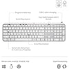 Teclado inalámbrico Logitech MX Keys S con perfil bajo, escritura silenciosa, teclas programables y retroiluminación inteligente