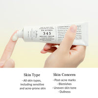 345 Relief Crema + Hidratante con Niacinamida y Agua de Hoja de Árbol de Té 50ml