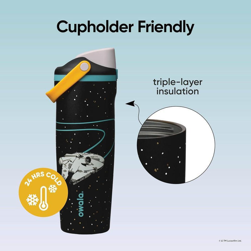 Owala Star Wars FreeSip con acero inoxidable, boquilla dos en uno, y asa, BPA Free y a prueba de fugas