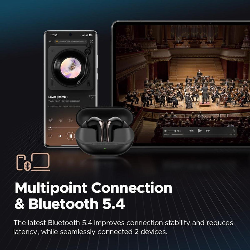 Soundpeats Air5 Pro Auriculares Inalámbricos Con Cancelación De Ruido, Sonido Snapdragon, 6 Micrófonos AI