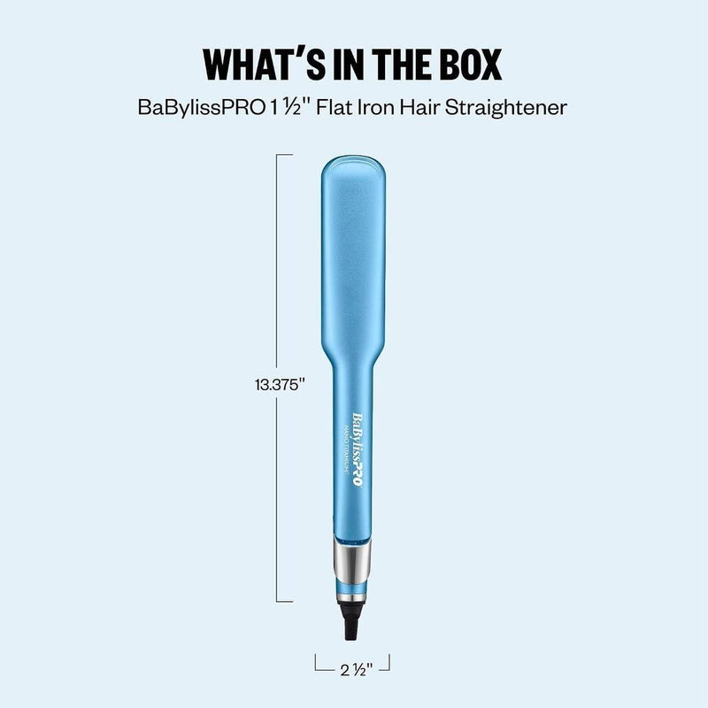 BaBylissPRO Nano Titanium Ultra-Sleek Hair Straightener con placas de titanio y pantalla LED ajustable