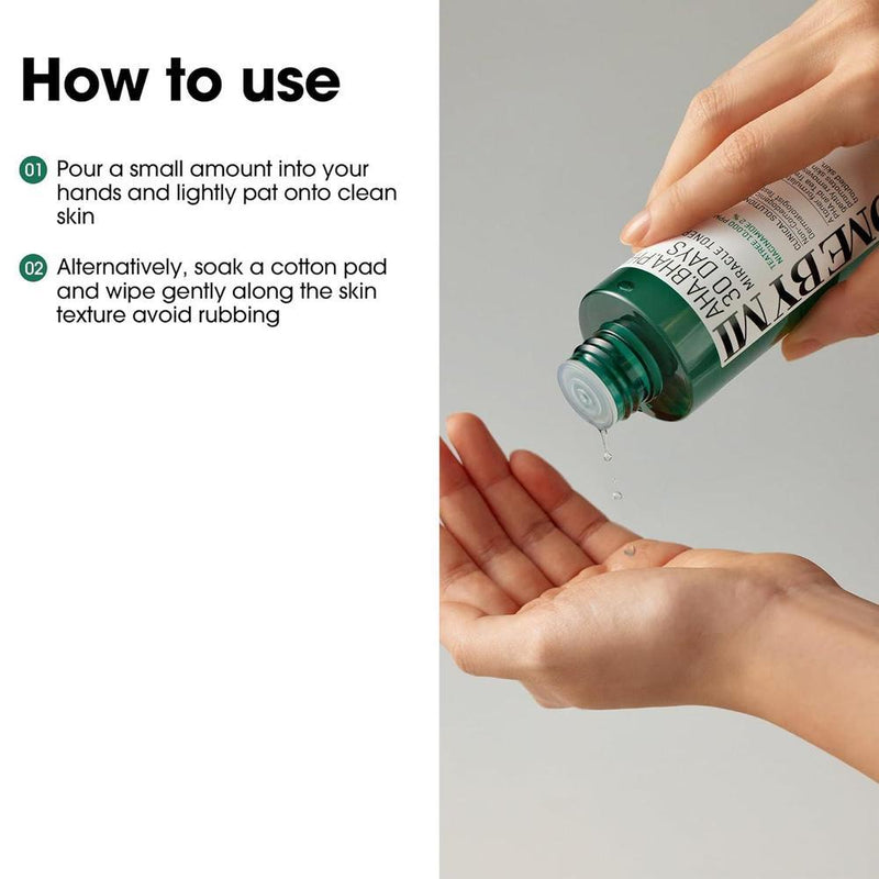 SOME BY MI AHA BHA PHA 30 Days Miracle Toner - Exfoliación suave y cuidado de poros para todo tipo de piel, ideal para piel propensa al acné