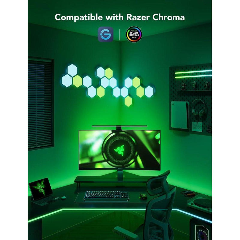 Govee Luz de juego para monitor G1, retroiluminación LED RGBIC adaptable a monitores curvos, con múltiples modos de escena