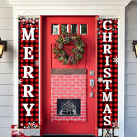 Juego de letreros navideños Ivenf para exteriores e interiores, estampado de búfalo rojo y negro, resistente y decorativo