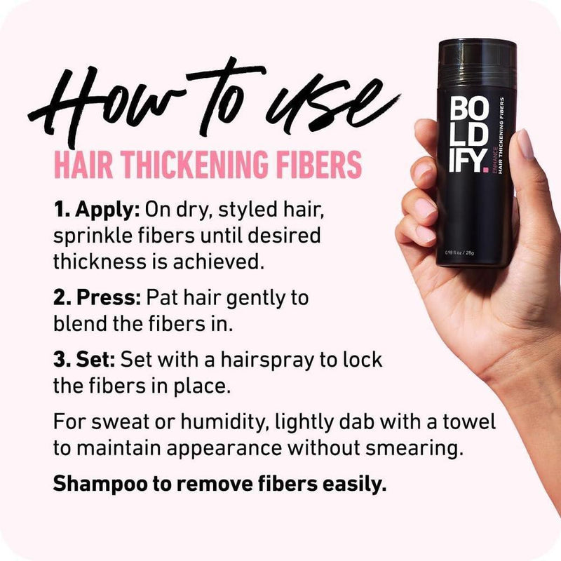 Fibras capilares Boldify marrón oscuro para cabello fino, oculta pérdida de cabello y engruesa en segundos, para mujeres y hombres