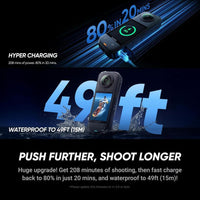 Insta360 X5 Essentials Bundle - Cámara 360° 8K, impermeable, bajo ruido, estabilización, lente reemplazable, batería 208 min